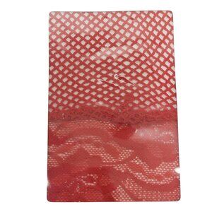 Red Fishnet Thigh High Stockings Lace Top Costume Hosiery Halloween